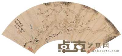 杨伯埙 1871年作 三友图 立轴 55×17.5cm